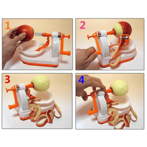Descascador de frutas em plástico ABS laranja e branco Descascador de frutas em plástico ABS laranja e branco