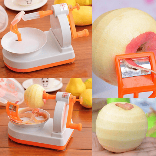 Descascador de frutas em plástico ABS laranja e branco Descascador de frutas em plástico ABS laranja e branco