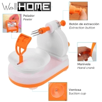 Descascador de frutas em plástico ABS laranja e branco Descascador de frutas em plástico ABS laranja e branco