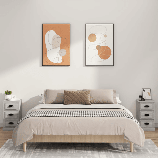 Mesa De Cabeceira - Mesinha De Cabeceira 39x39x67 cm derivados madeira cinzento sonoma