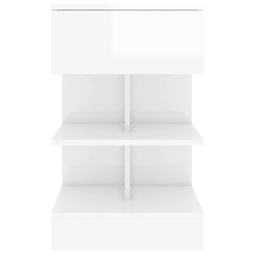 Mesa De Cabeceira - Mesinha De Cabeceira derivados de madeira branco brilhante