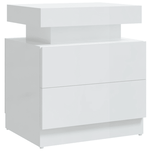 Mesa De Cabeceira - Mesinha De Cabeceira 45x35x52cm derivados madeira branco brilhante
