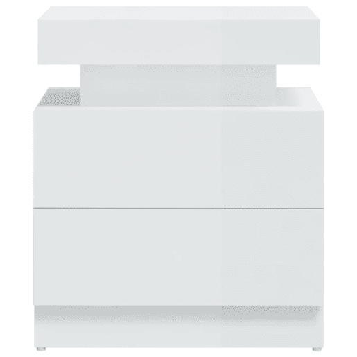 Mesa De Cabeceira - Mesinha De Cabeceira 45x35x52cm derivados madeira branco brilhante