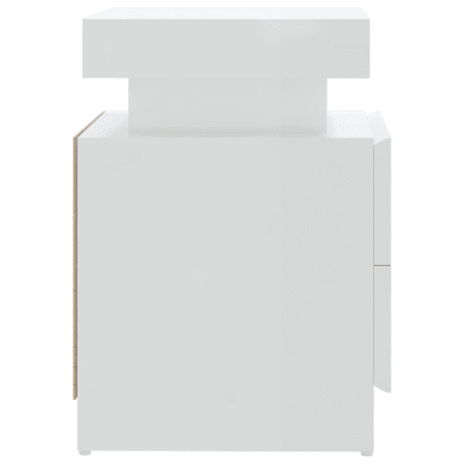 Mesa De Cabeceira - Mesinha De Cabeceira 45x35x52cm derivados madeira branco brilhante