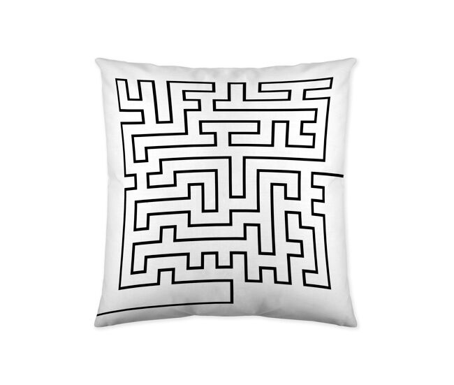 Icehome - funda de cojin estampado - sin relleno - 60x60 cm - algodón extra suave -laberinth