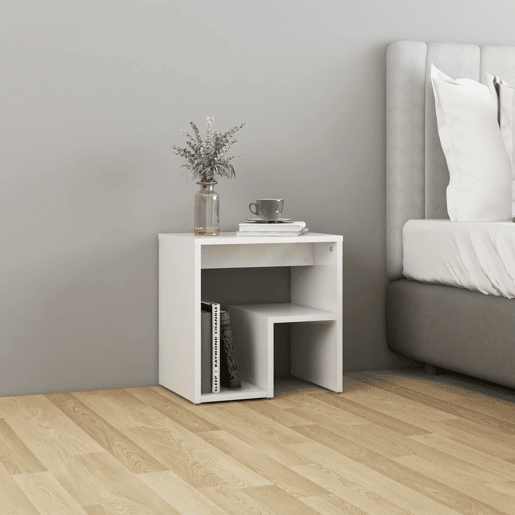 Mesa De Cabeceira - Mesinha De Cabeceira derivados de madeira branco brilhante