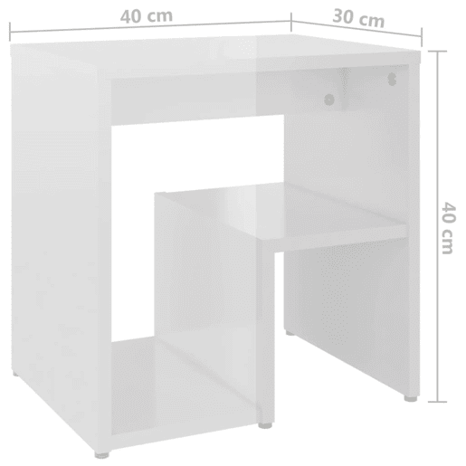Mesa De Cabeceira - Mesinha De Cabeceira derivados de madeira branco brilhante