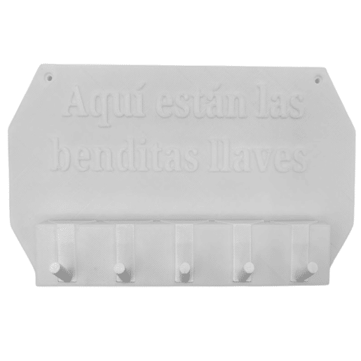 Well Home - Porta-chaves de parede Aqui estão as chaves abençoadas, Branco