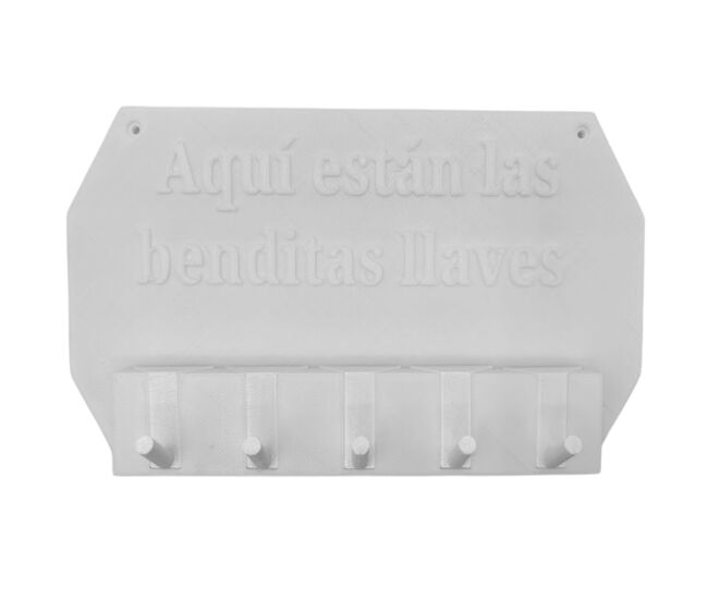 Well home - colgador de llaves de pared "aquí están las benditas llaves" color blanco