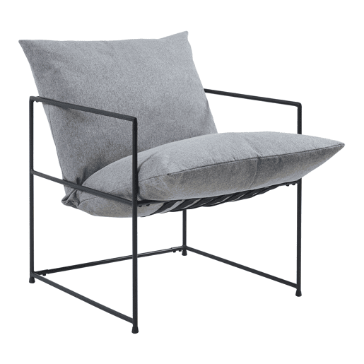 Poltrona Utsjoki com almofada lavável 90x61x70cm - PretoCinzento escuro en.casa