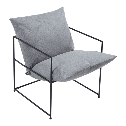 Poltrona Utsjoki com almofada lavável 90x61x70cm - PretoCinzento escuro en.casa