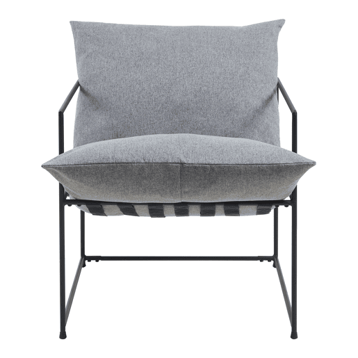 Poltrona Utsjoki com almofada lavável 90x61x70cm - PretoCinzento escuro en.casa