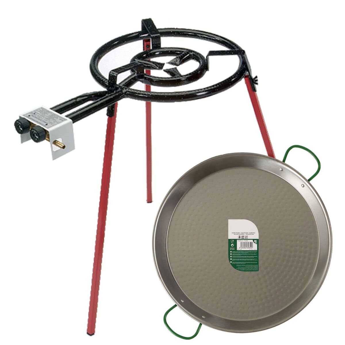 Set paellera pulida + quemador