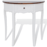 Mesa Consola - Mesa De Entrada meia-lua com gaveta e tampo castanho