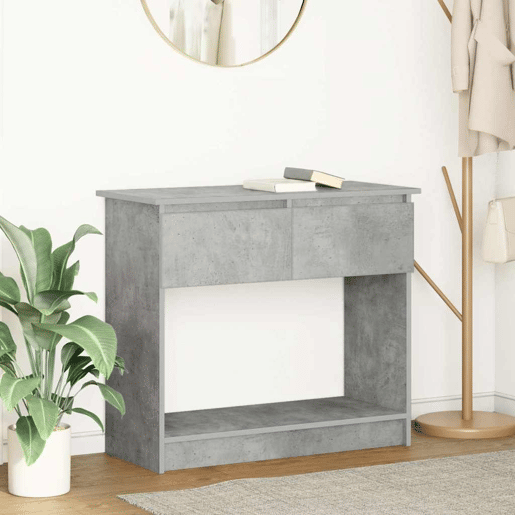 Mesa Consola - Mesa De Entrada com gavetas 85,5x38,5x74,5 cm cinzento cimento