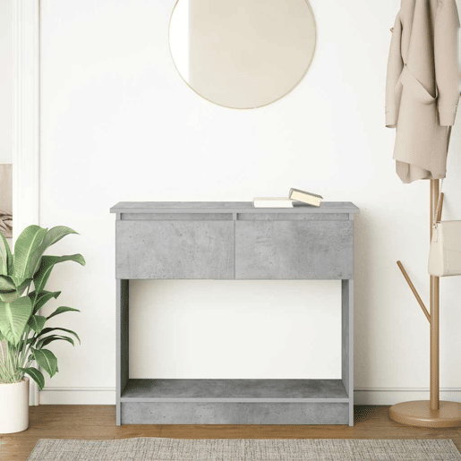 Mesa Consola - Mesa De Entrada com gavetas 85,5x38,5x74,5 cm cinzento cimento