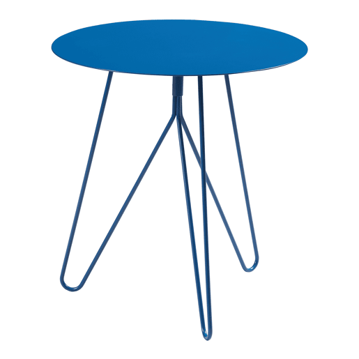 Mesa de apoio Nopimi redonda metal 45xØ43 cm Azul mate en.casa
