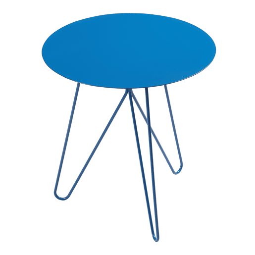 Mesa de apoio Nopimi redonda metal 45xØ43 cm Azul mate en.casa