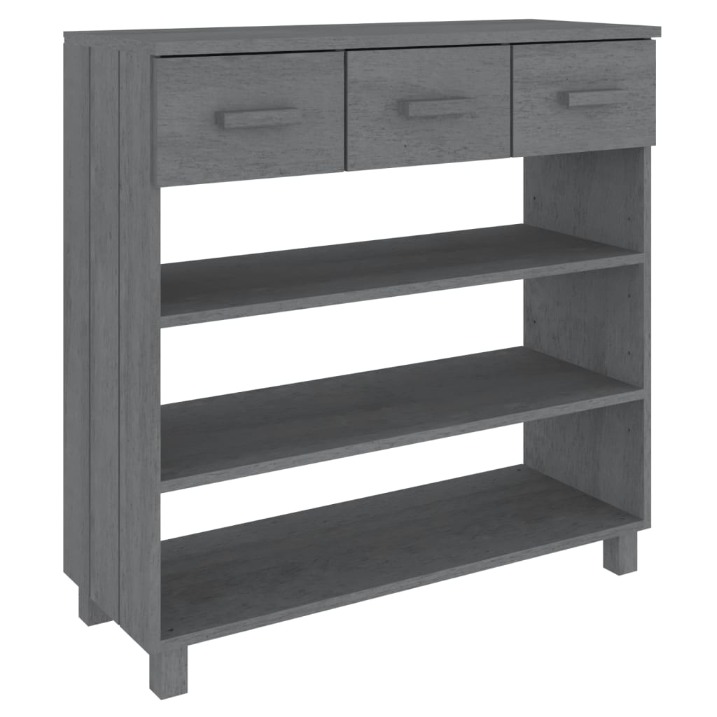 Mesa consola - mesa de entrada madera maciza de pino gris oscuro 90x35x90 cm