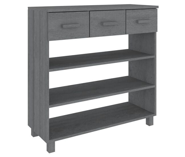 Mesa consola - mesa de entrada madera maciza de pino gris oscuro 90x35x90 cm