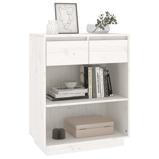 Mesa Consola - Mesa De Entrada 60x34x75 cm pinho maciço branco