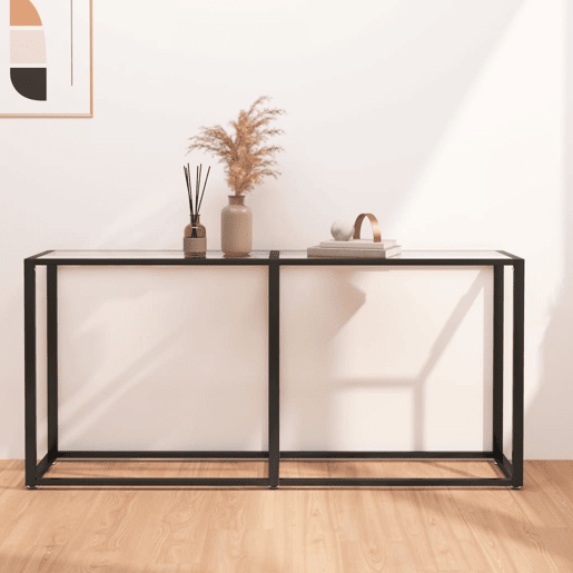 Mesa Consola - Mesa De Entrada transparente 160x35x75,5 cm vidro temperado