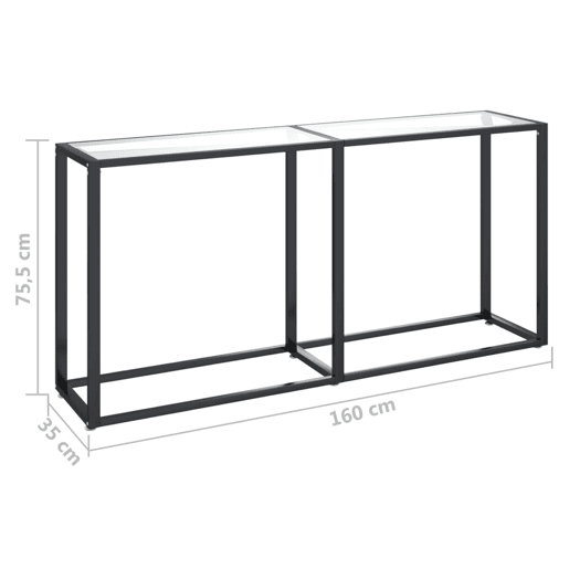 Mesa Consola - Mesa De Entrada transparente 160x35x75,5 cm vidro temperado