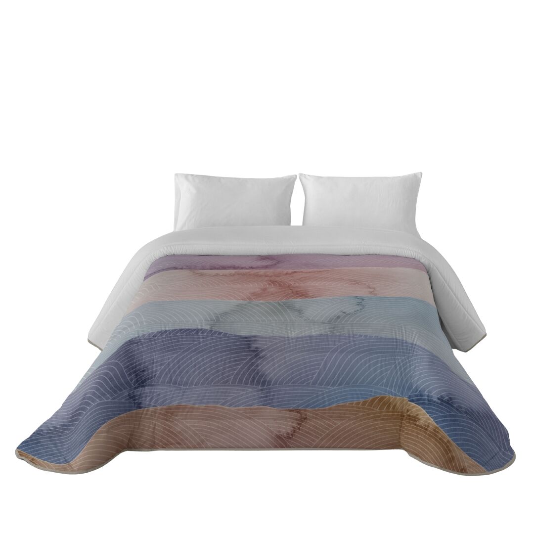 Sandal - edredón nórdico estampado - acolchado de gran confort y extrasuave - gramaje 300 gramos con tacto pluma - cama 135 - ocean blue