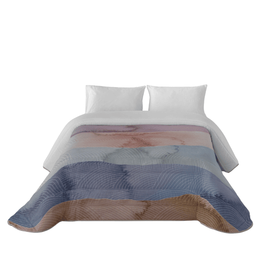 SANDAL - Edredom Nórdico Estampado - Ótimo Conforto e Acolchoamento Extra Macio - Peso 300 Gramas com Toque de Pena - Cama 135 - AZUL OCEANO