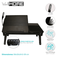 WELL HOME - Mesa lateral portátil para computador 56x32x24,5cm WELL HOME - Mesa lateral portátil para computador 56x32x24,5cm