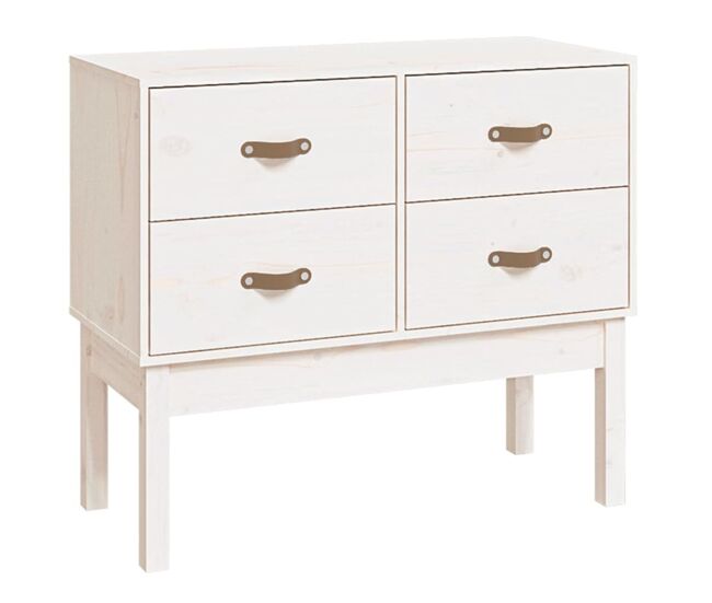 Mesa consola - mesa de entrada de madera maciza de pino blanco 90x40x78 cm