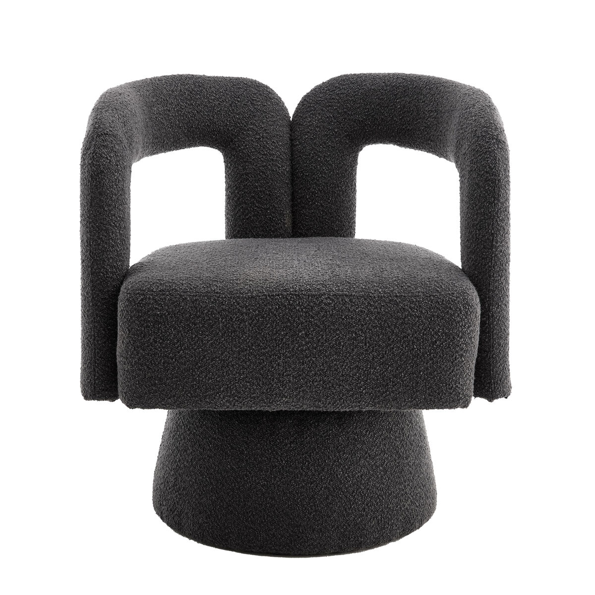 Sillón giratorio 360° - sillón redondo con amplio acolchado - gris oscuro