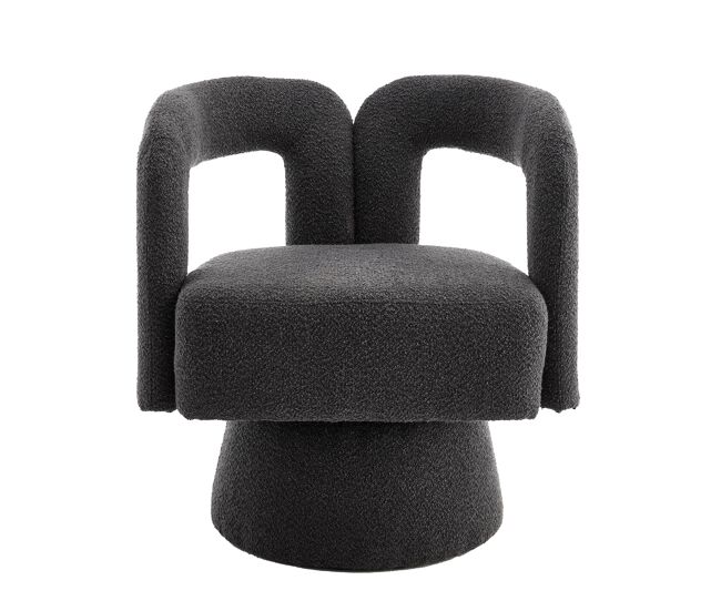 Sillón giratorio 360° - sillón redondo con amplio acolchado - gris oscuro