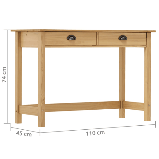 Mesa Consola - Mesa De Entrada Hill c 2 gavetas 110x45x74 cm pinho maciço