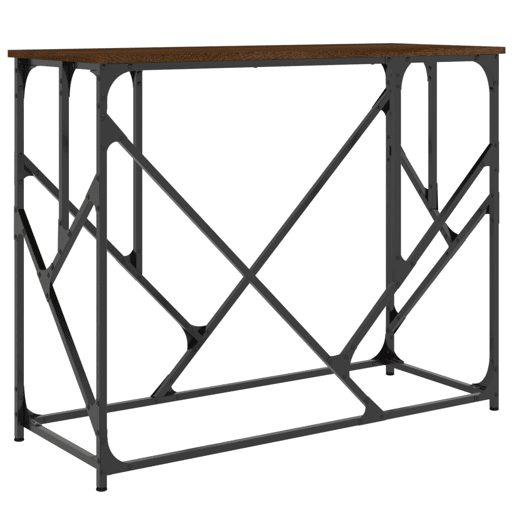Mesa Consola - Mesa De Entrada 100x40x80cm derivados de madeira carvalho castanho