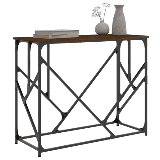 Mesa Consola - Mesa De Entrada 100x40x80cm derivados de madeira carvalho castanho