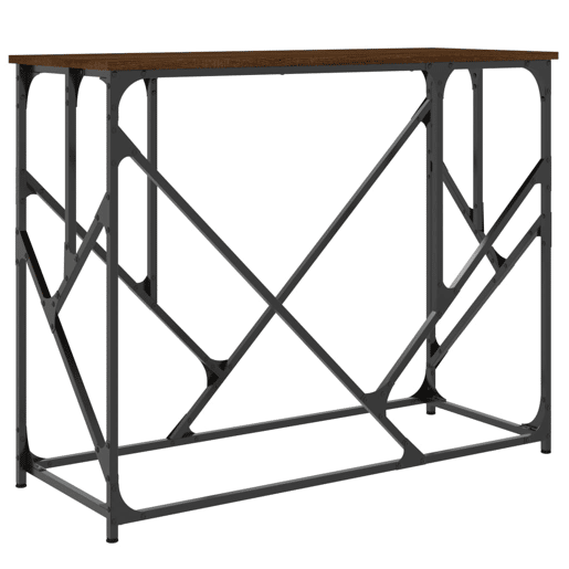 Mesa Consola - Mesa De Entrada 100x40x80cm derivados de madeira carvalho castanho