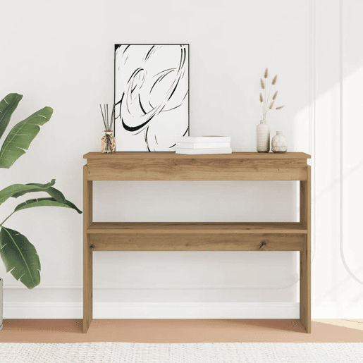Mesa Consola - Mesa De Entrada 102x30x80 cm derivados madeira carvalho artisiano