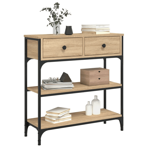 Mesa Consola - Mesa De Entrada 72,5x25x75 cm derivados de madeira carvalho sonoma