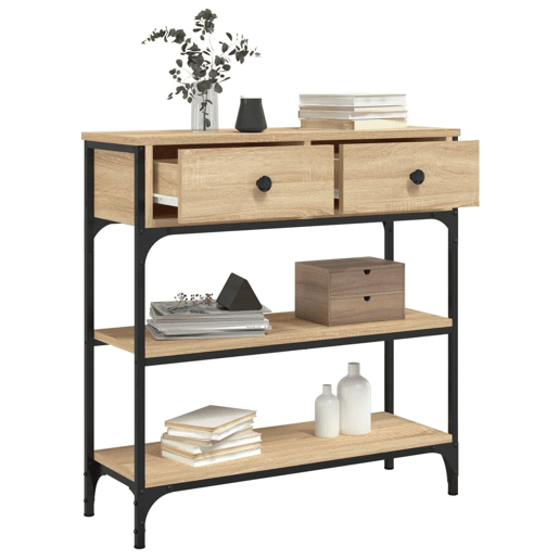 Mesa Consola - Mesa De Entrada 72,5x25x75 cm derivados de madeira carvalho sonoma
