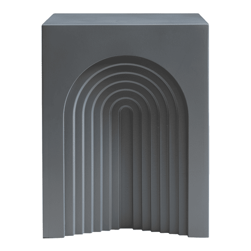 Mesa de apoio Elverumn MDF com design em arco 45x35x35 cm Cinzento mate en.casa