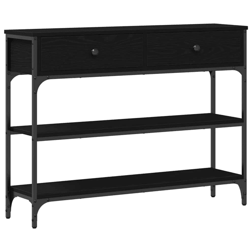 Mesa Consola - Mesa De Entrada com gaveta Carvalho preto 100 x 25 x 75 cm