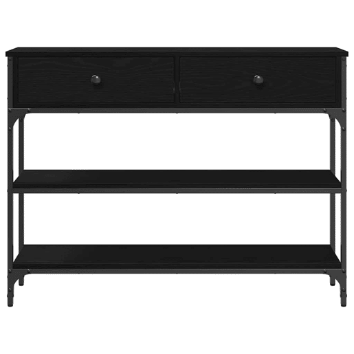 Mesa Consola - Mesa De Entrada com gaveta Carvalho preto 100 x 25 x 75 cm