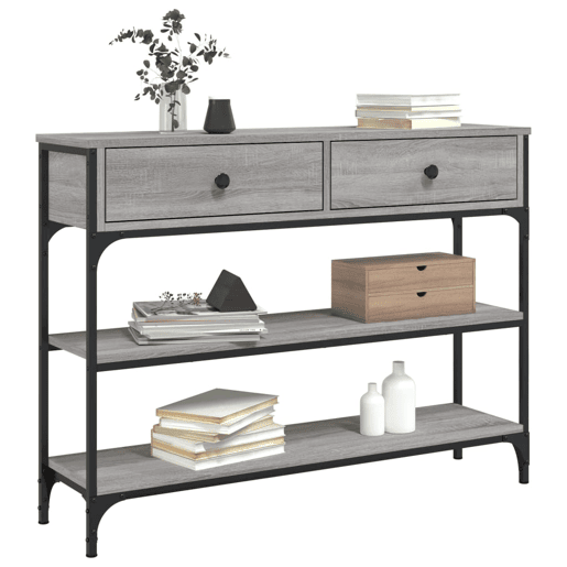 Mesa Consola - Mesa De Entrada 100x25x75 cm derivados de madeira cinzento sonoma