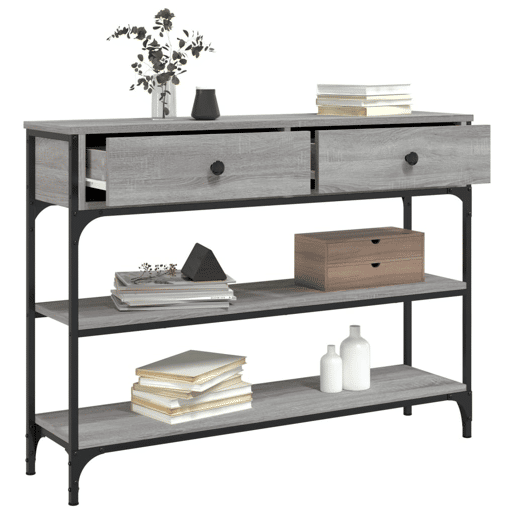 Mesa Consola - Mesa De Entrada 100x25x75 cm derivados de madeira cinzento sonoma