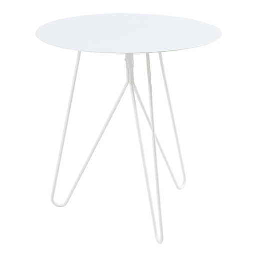 Mesa de apoio Nopimi redonda metal 45xØ43 cm Blanco mate en.casa