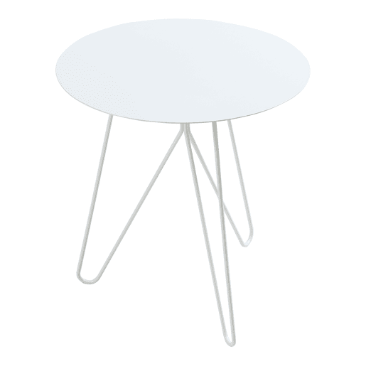 Mesa de apoio Nopimi redonda metal 45xØ43 cm Blanco mate en.casa