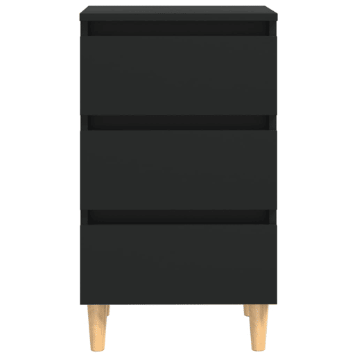 Mesa De Cabeceira - Mesinha De Cabeceira c pernas de madeira 40x35x69 cm preto