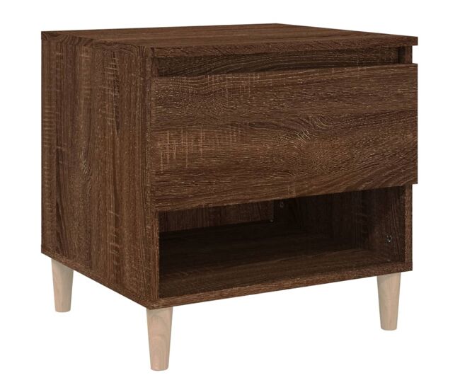 Mesita de noche mesilla de noche - madera contrachapada roble marrón 50x46x50 cm