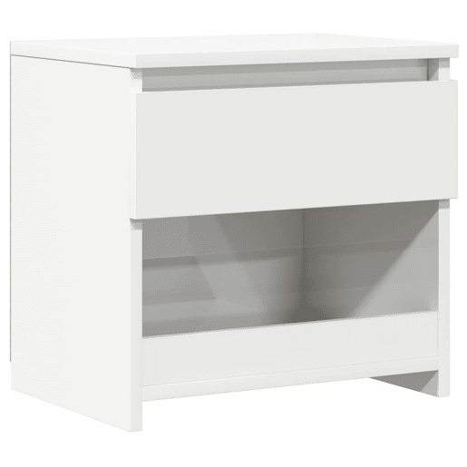 Mesa De Cabeceira - Mesinha De Cabeceira 40x30x39 cm contraplacado branco brilhante